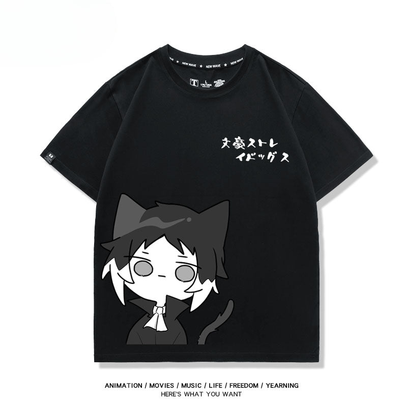 Unisex Anime Graphic Cotton Loose T-Shirt