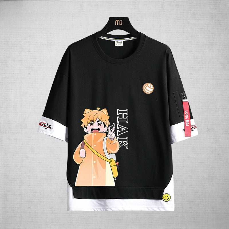Unisex Anime Hinata Print Loose T-Shirt