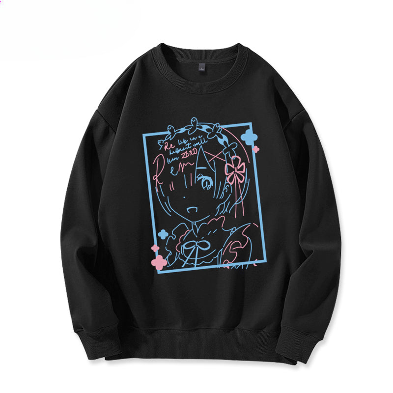 Unisex Anime Graphic Crew Neck Sweatshirt
