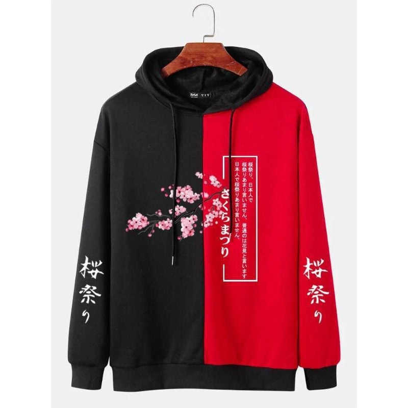Plum Blossom Mountain Ink Casual Pullover Digital Hoodie