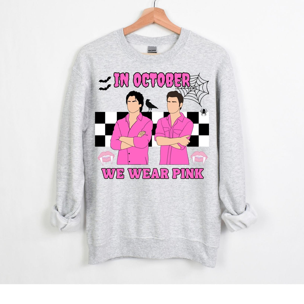 In October We Wear Pink Damon Stefan Crewneck Sweatshirt