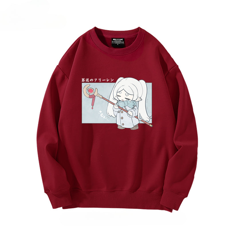 Women's Anime Print Crew Neck Sweatshirt
