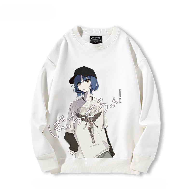 Casual Anime Graphic Crew Neck Sweatshirt