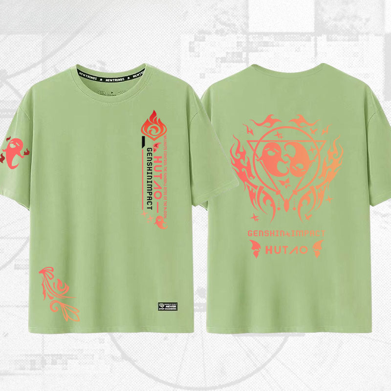 Unisex Game Hutao Casual Short-sleeved T-shirt