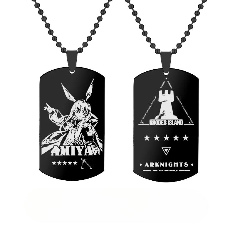 Game Character Stainless Steel Tag Necklace