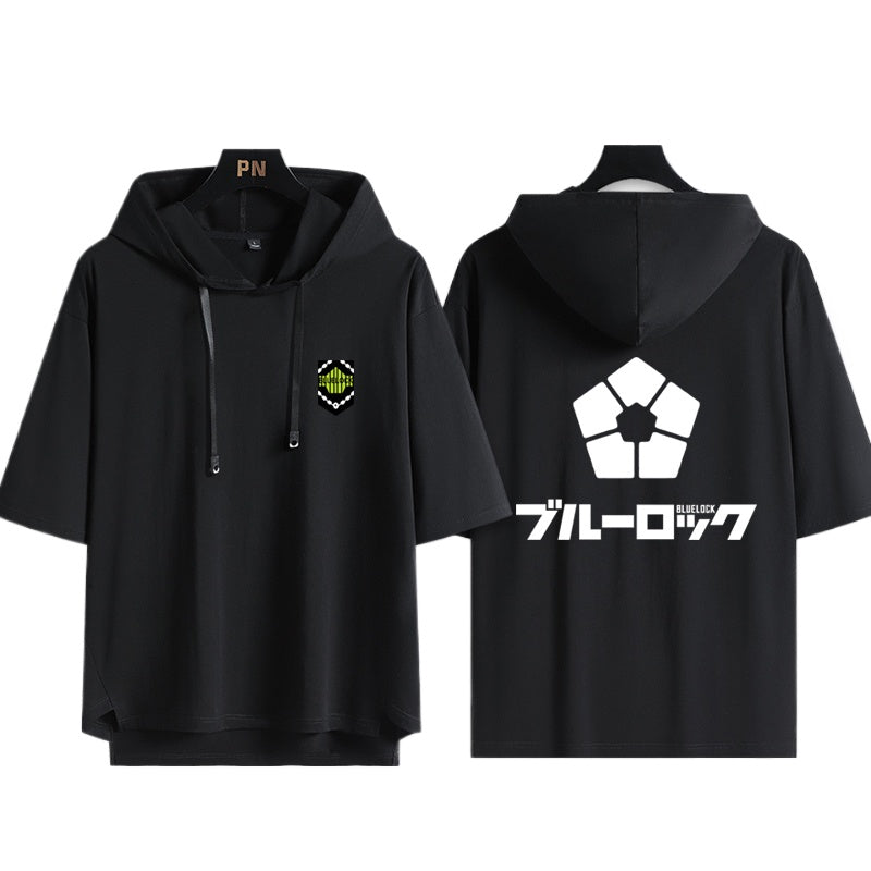Nagi Anime Hooded Short Sleeve T-Shirt