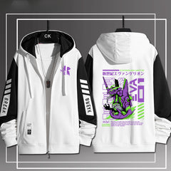 Unisex Anime EVA Pattern Zipper Hoodie