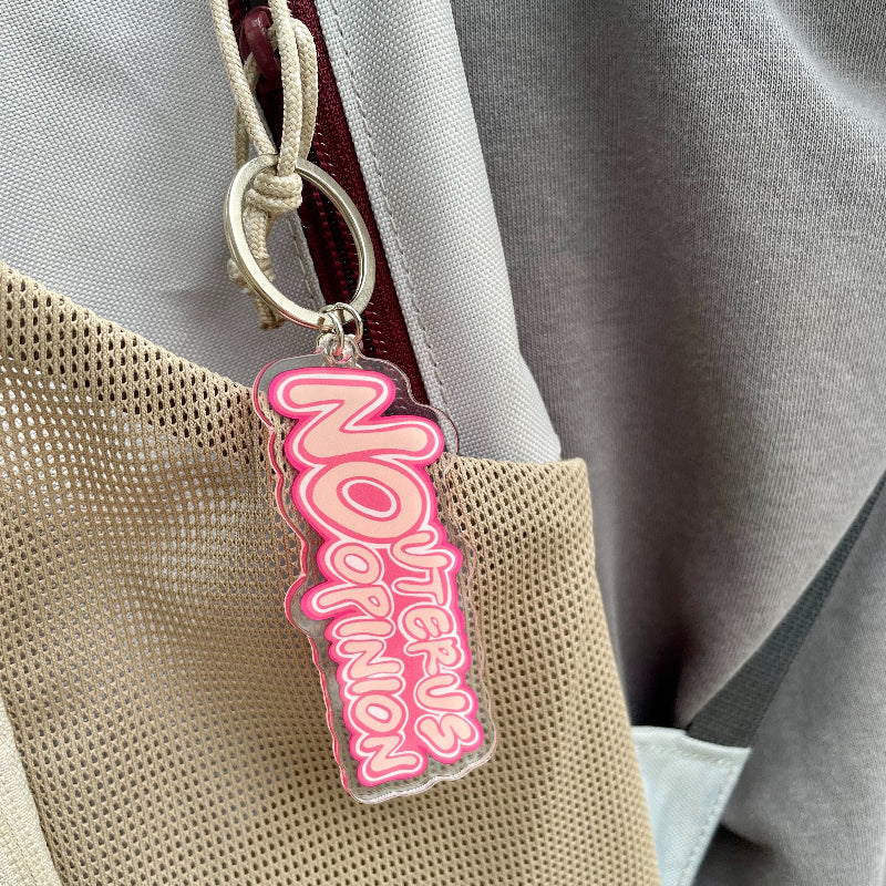 Friends No Uterus No Opinion Letter Keychain Pendant