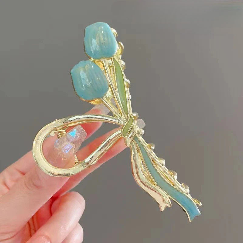 Flower Hairpins Grab Clips