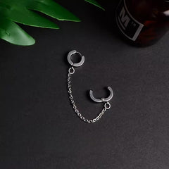 Jung Kook Chain Fringed Stud Earrings Titanium Steel