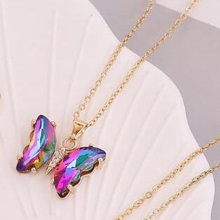 Women's Gradient Butterfly Necklace