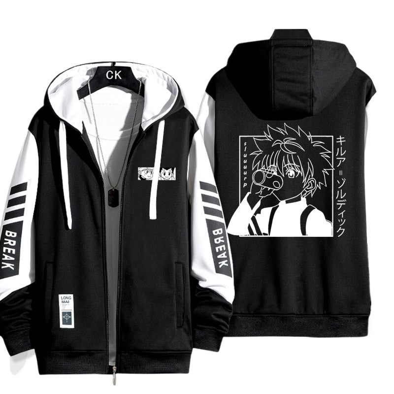 Unisex Anime Graphic Zipper Hooded Jacket