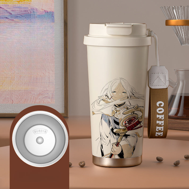 Anime Printed Coffee Thermos Cup