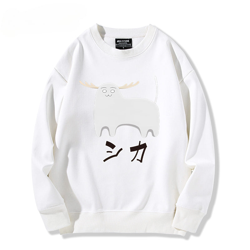 Unisex Anime Print Crew Neck Sweatshirt