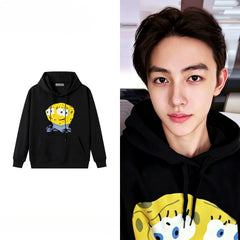 SEONGHYEON Same Style Black Pullover Hoodie