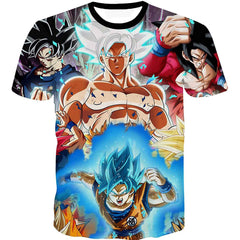 Unisex Anime Digital Print Round Neck T-shirt