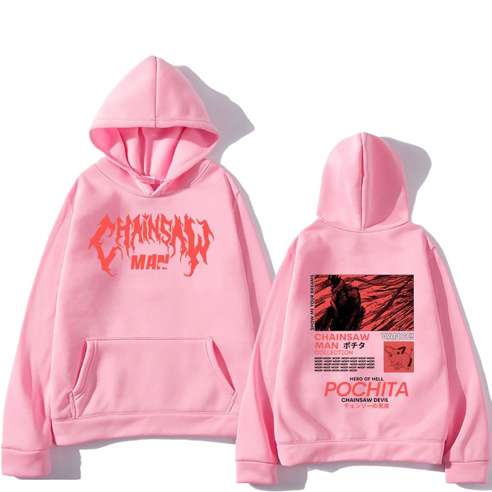 Pochita Anime Printed Pullover Hoodie
