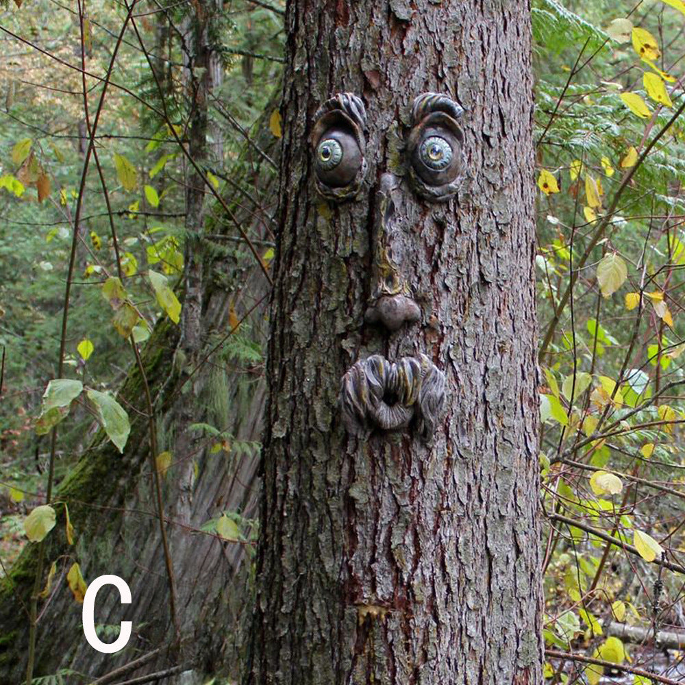 Funny Luminous Tree Facial Features Decoration