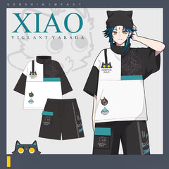 Unisex Game Xiao Cos T-shirt Shorts Set