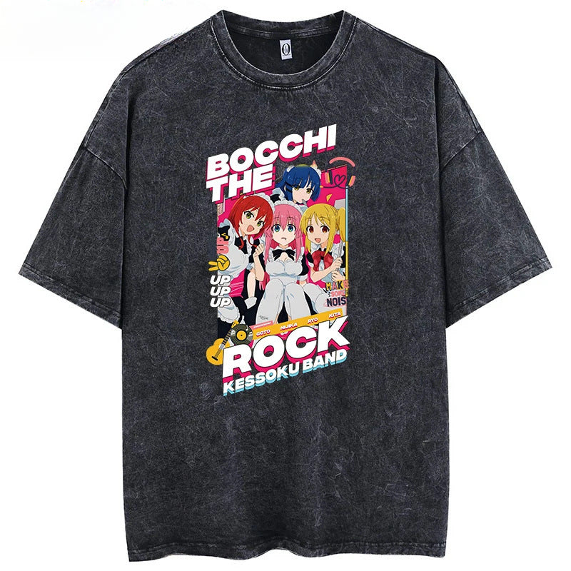 Vintage Anime Washed Short-sleeved T-shirt