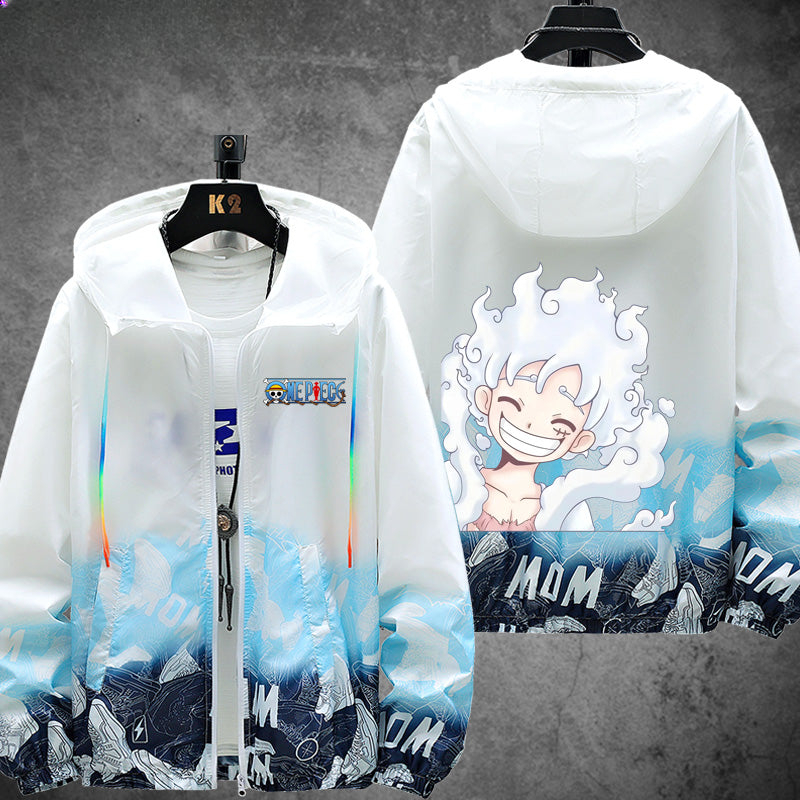 Unisex Luffy Zipper Sunscreen Thin Jacket