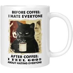 Cat Drink Coffee Ceramic Mug