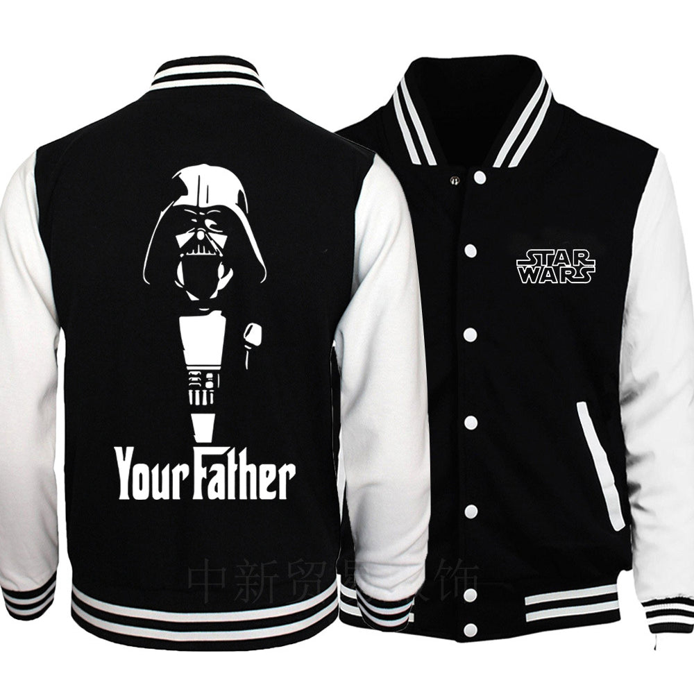 Cool Men's Comic Print Baseball Jacket