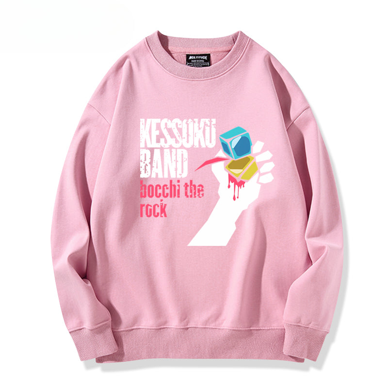 Cool Anime Letter Crew Neck Sweatshirt