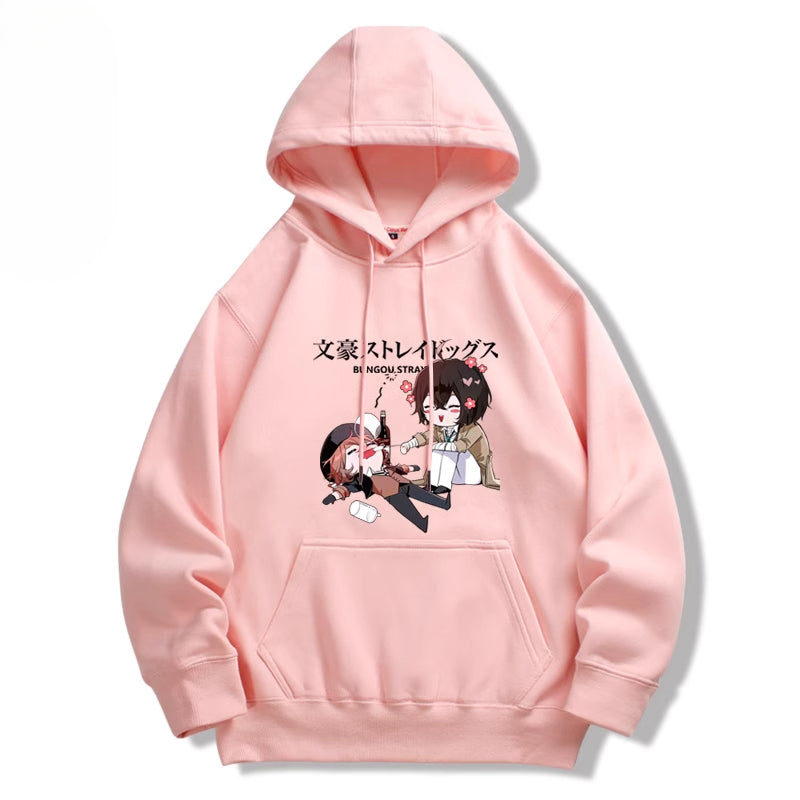 Unisex Dazai Anime Printed Pullover Hoodie