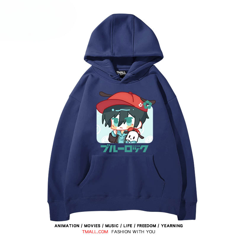 Cute Anime Printed Drawstring Hoodie