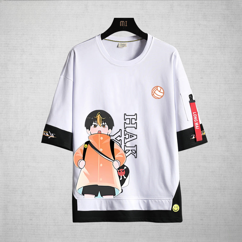 Unisex Anime Hinata Print Loose T-Shirt