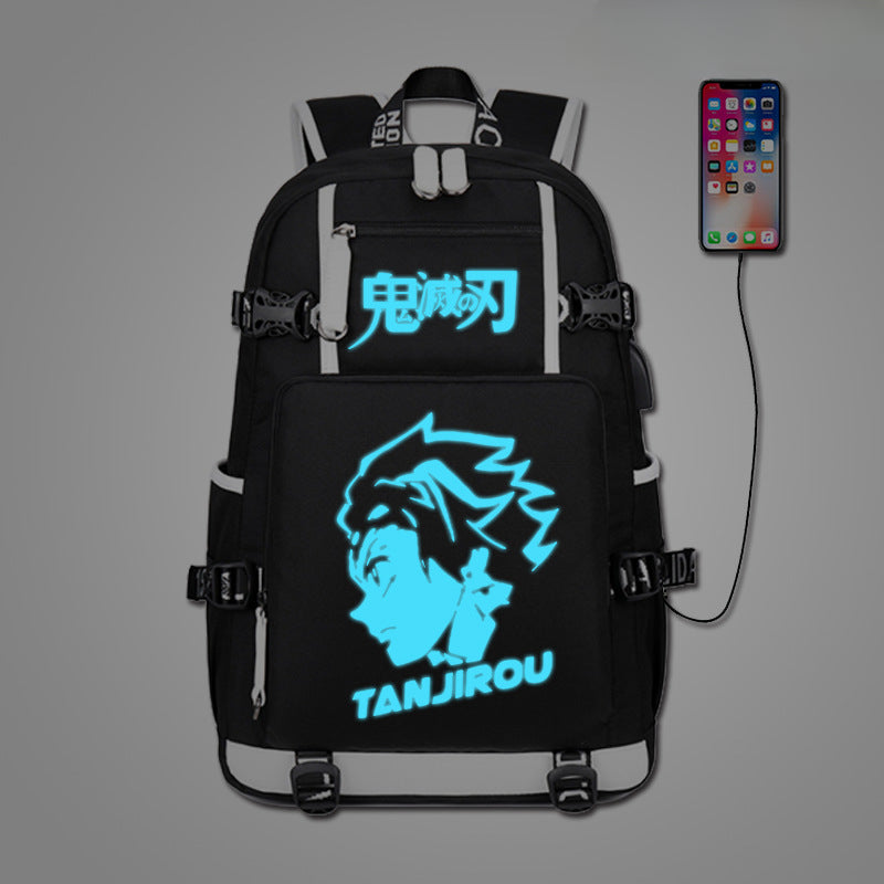 Casual Tanjiro Anime Pattern Luminous Backpack