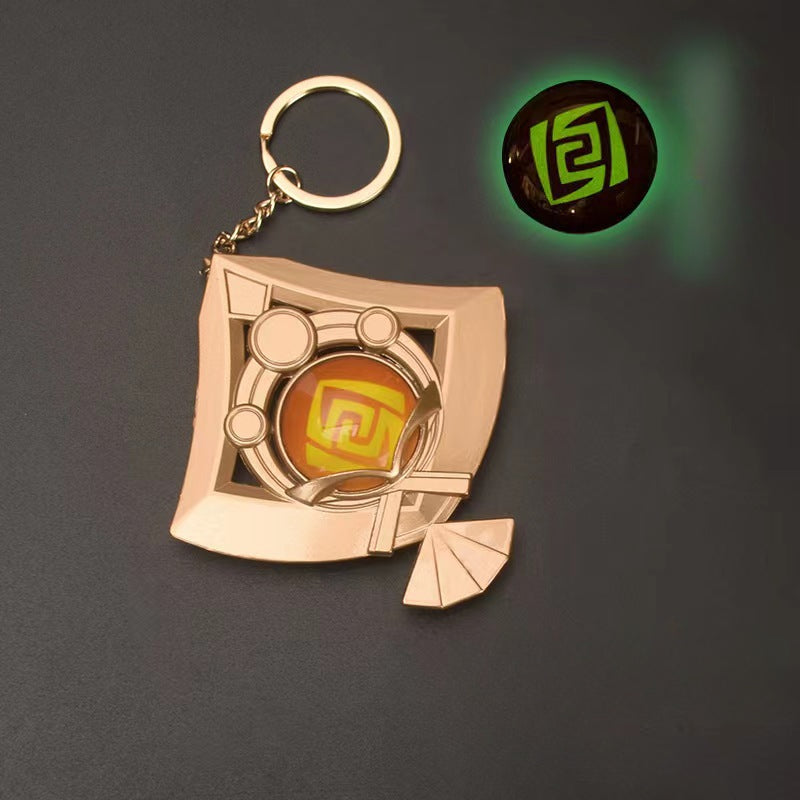 Hot Game Luminous Double-sided Glass Keychain Pendant