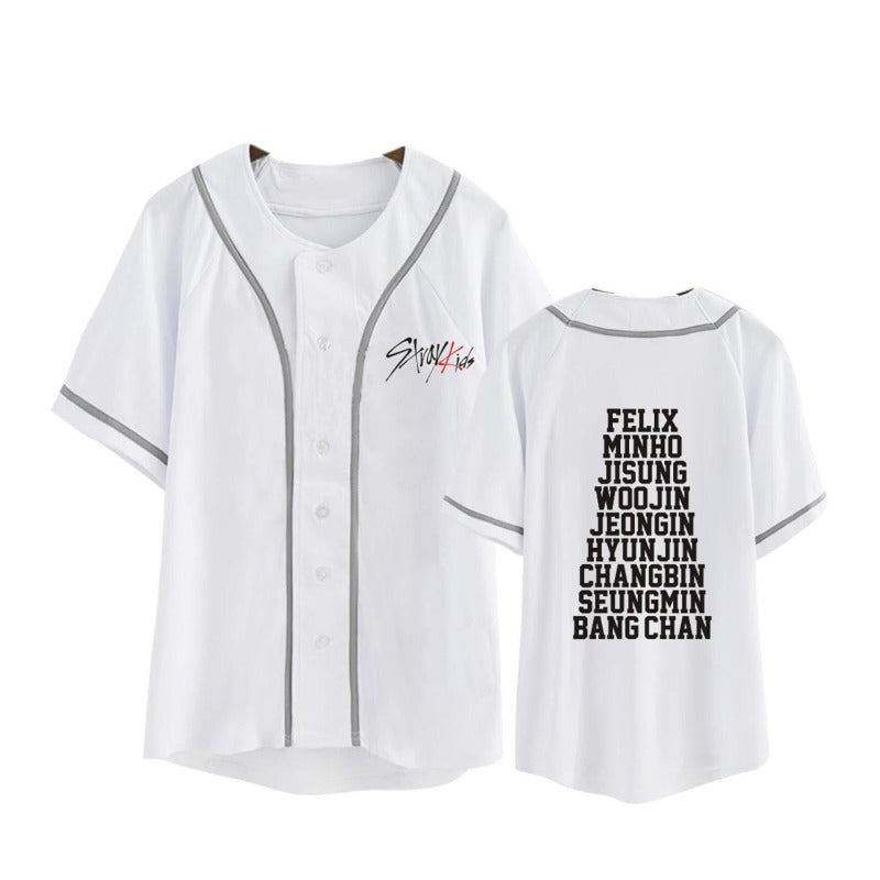 Kpop Logo Loose Baseball Jersey T-shirt