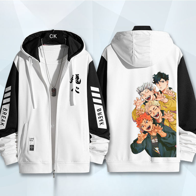 Unisex Anime Long-sleeved Zipper Coat