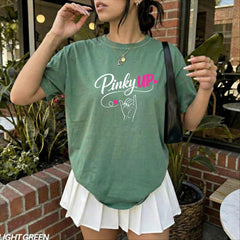 Pinky Up Hand Heart Gesture Graphic Tee