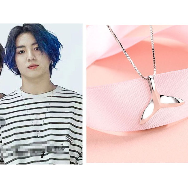 Blue Whale Tail Pendant Necklace
