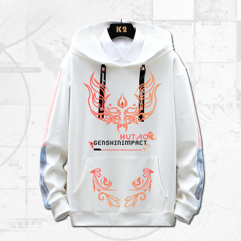 Unisex Game Hutao Graphic Loose Hoodie