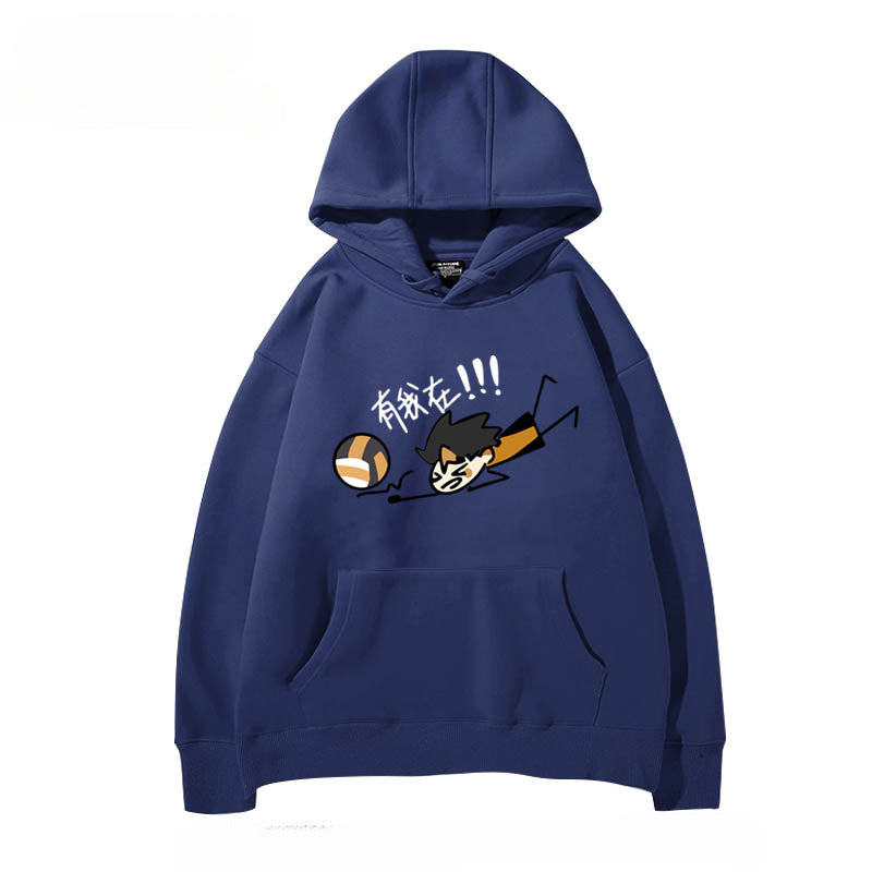 Women's Volleyball Anime Graphic Loose Hoodie