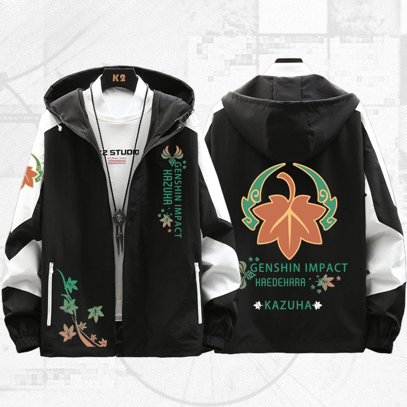 Unisex Game Pattern Thin Hooded Jacket