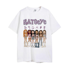 Kpop Cartoon Print Cotton Short-sleeved T-shirt