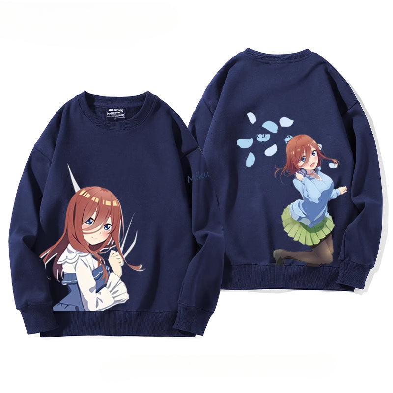 Nakano Anime Round Neck Loose Sweatshirt