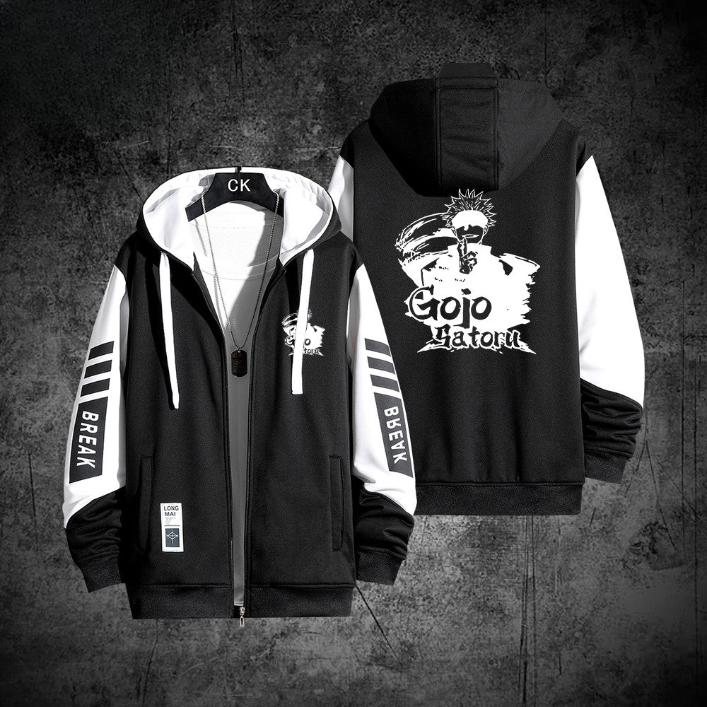 Unisex Casual Anime Zipper Hooded Jacket