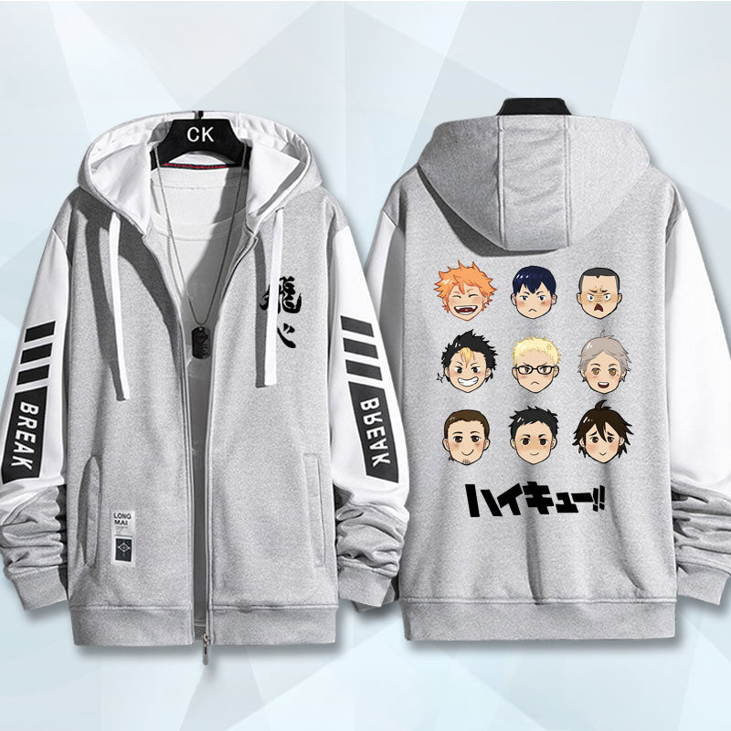 Unisex Anime Long-sleeved Zipper Coat