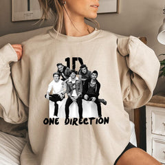 Retro Women's 1D Pattern Crew Neck Sweatshirt