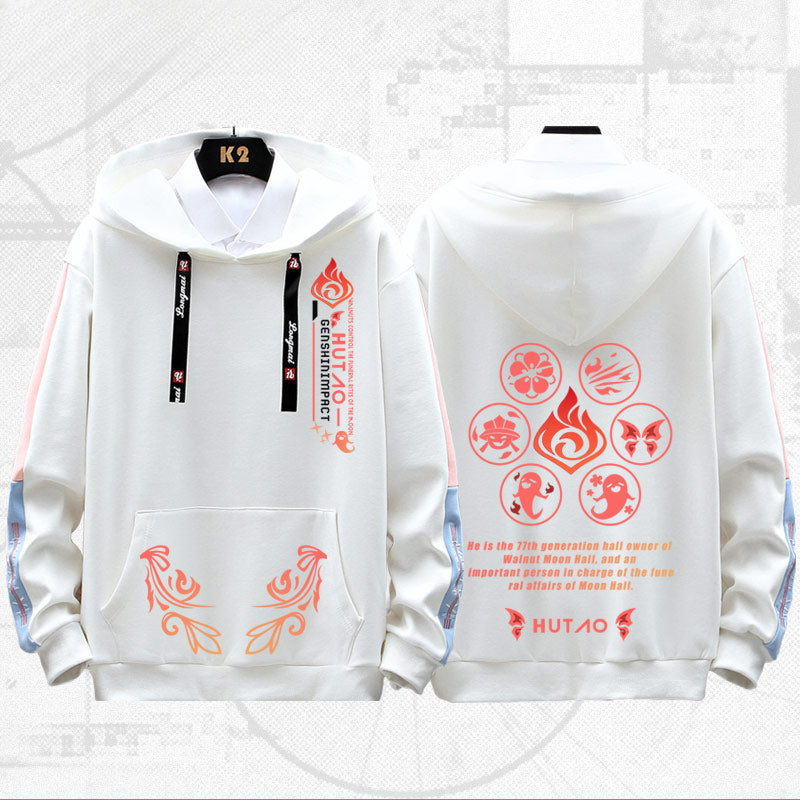 Unisex Game Hutao Graphic Loose Hoodie