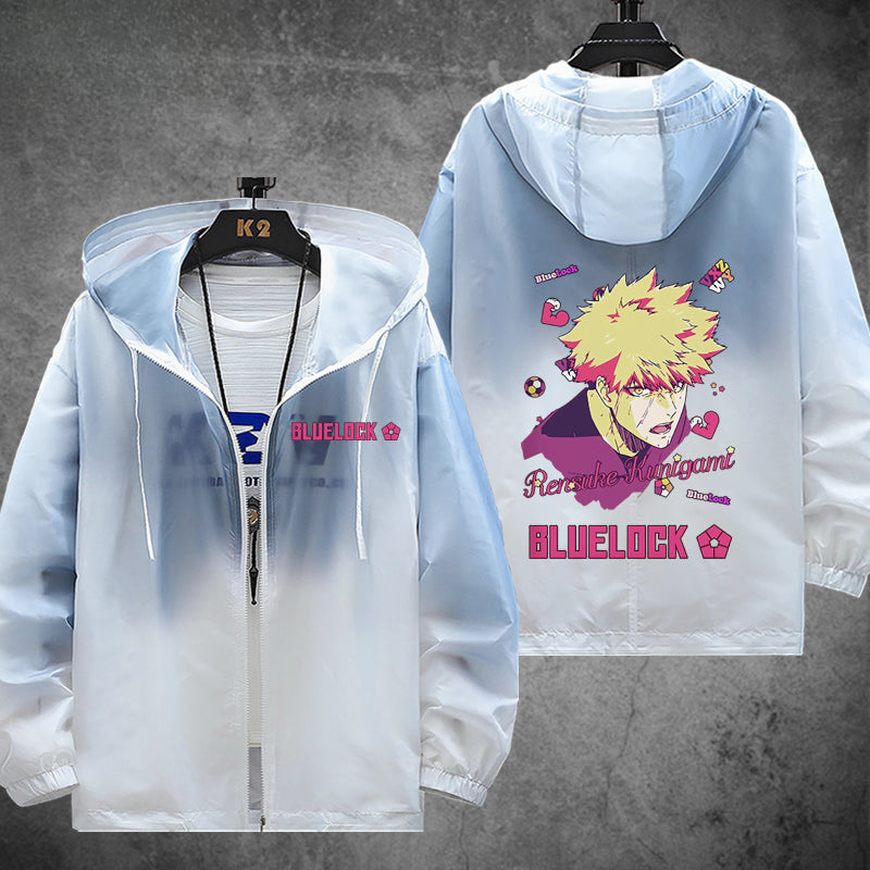 Unisex Anime Print Zipper Sunscreen Thin Jacket