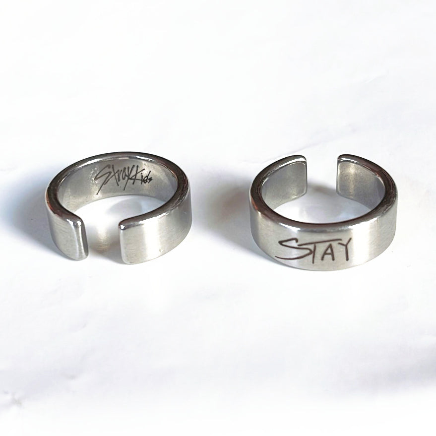 Chic Kpop Stay Letter Open Ring