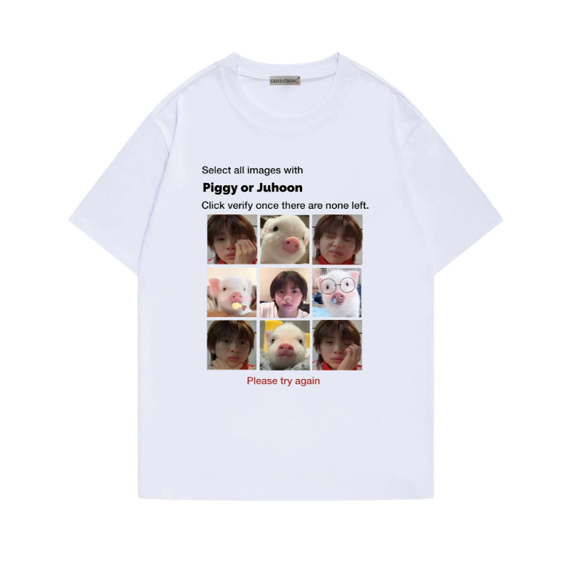 PIGGY or JUHOON Short-sleeved T-shirt