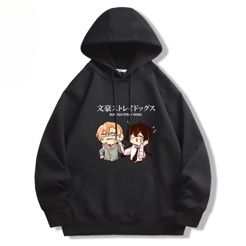 Trendy Anime Dazai Graphic Pullover Hoodie